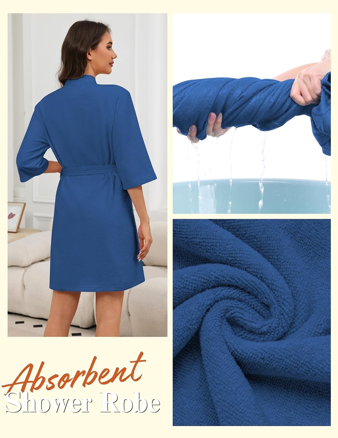 Ekouaer Towel Robe for Women Terry Cloth Robes for Women Absorbent Bathrobe