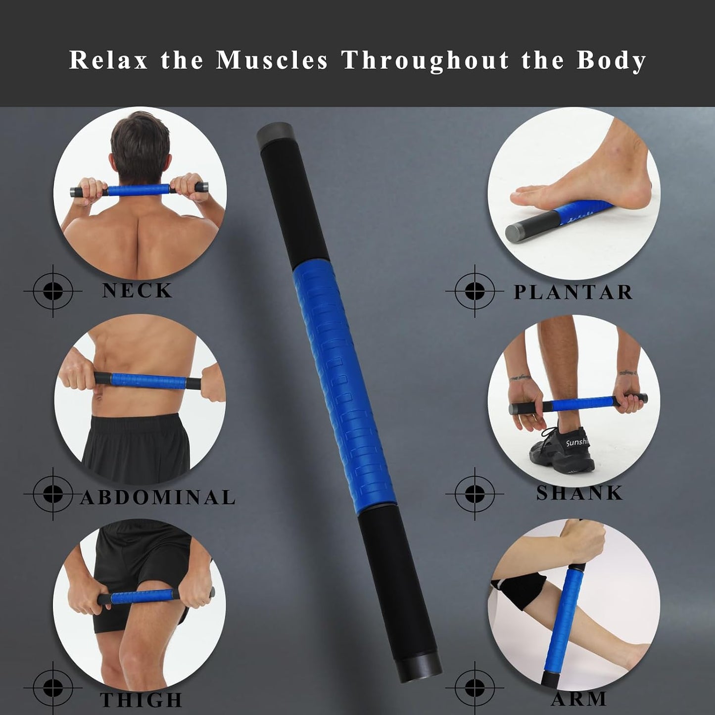Muscle Roller Massage Stick for Legs Massager Roller-Calf Roller Deep Tissue Release Muscle Soreness, Trigger Points for Legs, Neck, Calves, Thighs, Shins, Back