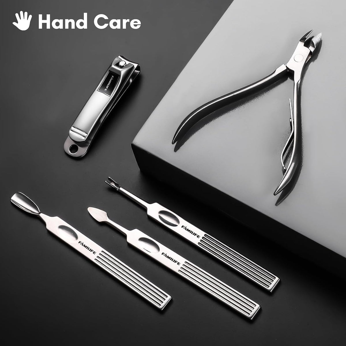 FAMILIFE Stainless Steel Manicure Set 11-in-1 Professional Nail Clipper Kit