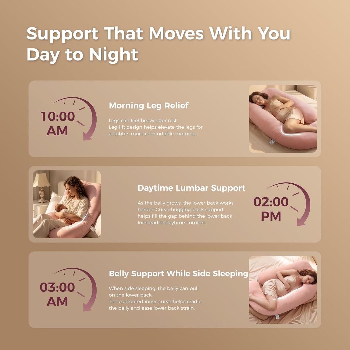 Momcozy Pregnancy Pillows with Cooling Cover, U-Shaped Full Body Maternity Pillow for Side Sleepers 57 Inch - Support for Back, Hip, Belly, Legs for Pregnant Women