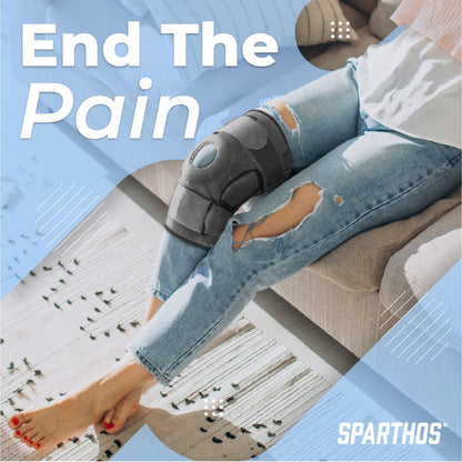 Sparthos Knee Brace for Women & Men - Meniscus Tear Support - Gray-L