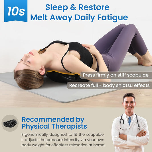 Shoulder Blade & Trapezius Trigger Point Massager, Back Stretcher | 22 Pressure Nodes, Deep Muscle Massage，Firm High-Density Foam, Ergonomic Arch, Body-Weight Massage,Daily Relaxation