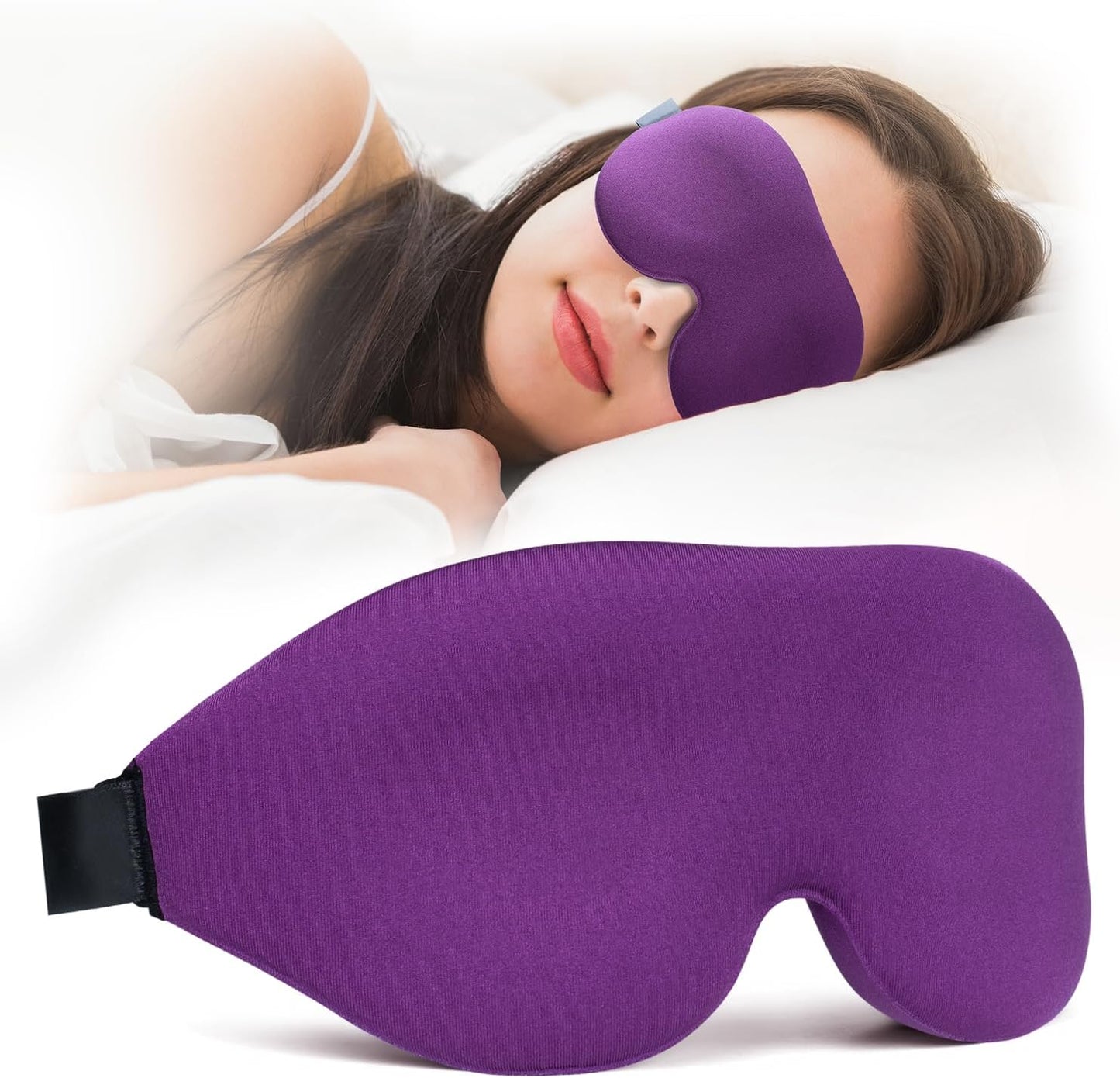 NEWVANGA Sleep Mask for Back and Side Sleeper, Block Out Light, Luxury Sleeping Eye Mask of 3D Night Blindfold, Zero Pressure Breathable Travel Eye Cover Black