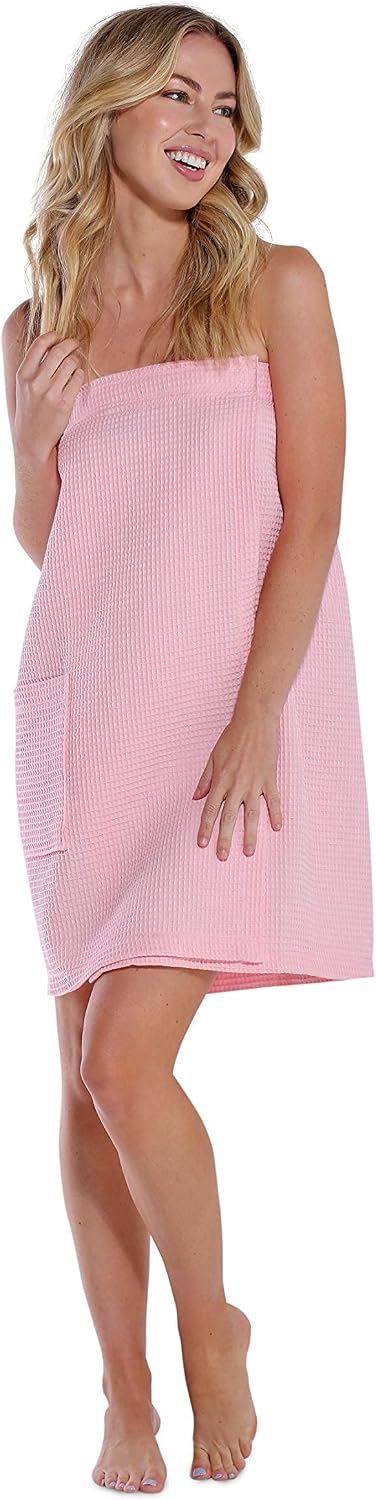 Turquaz Lightweight Knee Length Waffle Robes For Women Spa Bath Waffle
