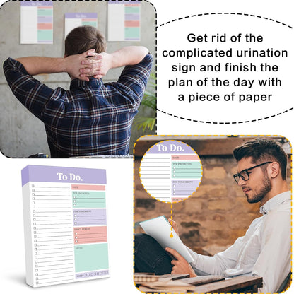 Spakon 300 Sheets Daily to Do List Notepad Notebook Library Card to Do Planner Checklist Memo Writing Pad Schedule Reminder Office Homework Planner for Task, 6" x 8(Classic,White)