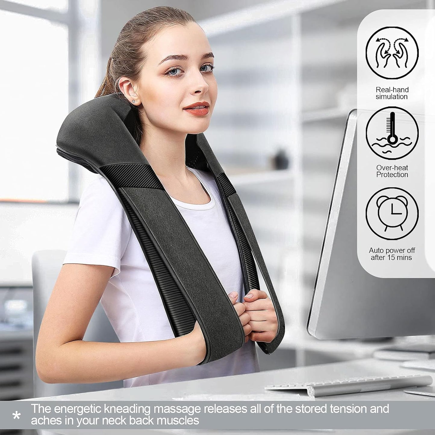 Shiatsu Neck Back and Shoulder Massager with Heat for Pain Relief Deep Tissue, Christmas Women Men Gifts for Mom Dad, Wife Husband, Him Her, Fathers Day, Mothers Day, Birthdays Gift (NOT Cordless)