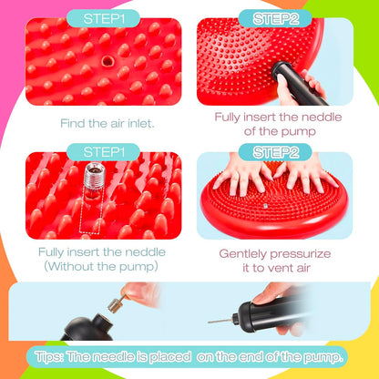Amylove 6 Pcs Wiggle Seat Inflated Wobble Cushion for Sensory Kid 13 Inch Balance Disc Kids Flexible Seating Exercise Sensory Pad Chair Cushion for Classroom Office School (Bright)