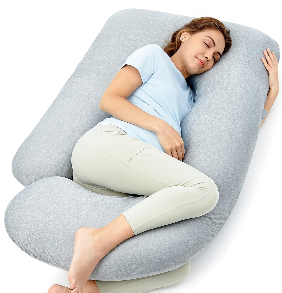 Momcozy Cooling Pregnancy Pillow - U Shaped Full Body Maternity Pillow