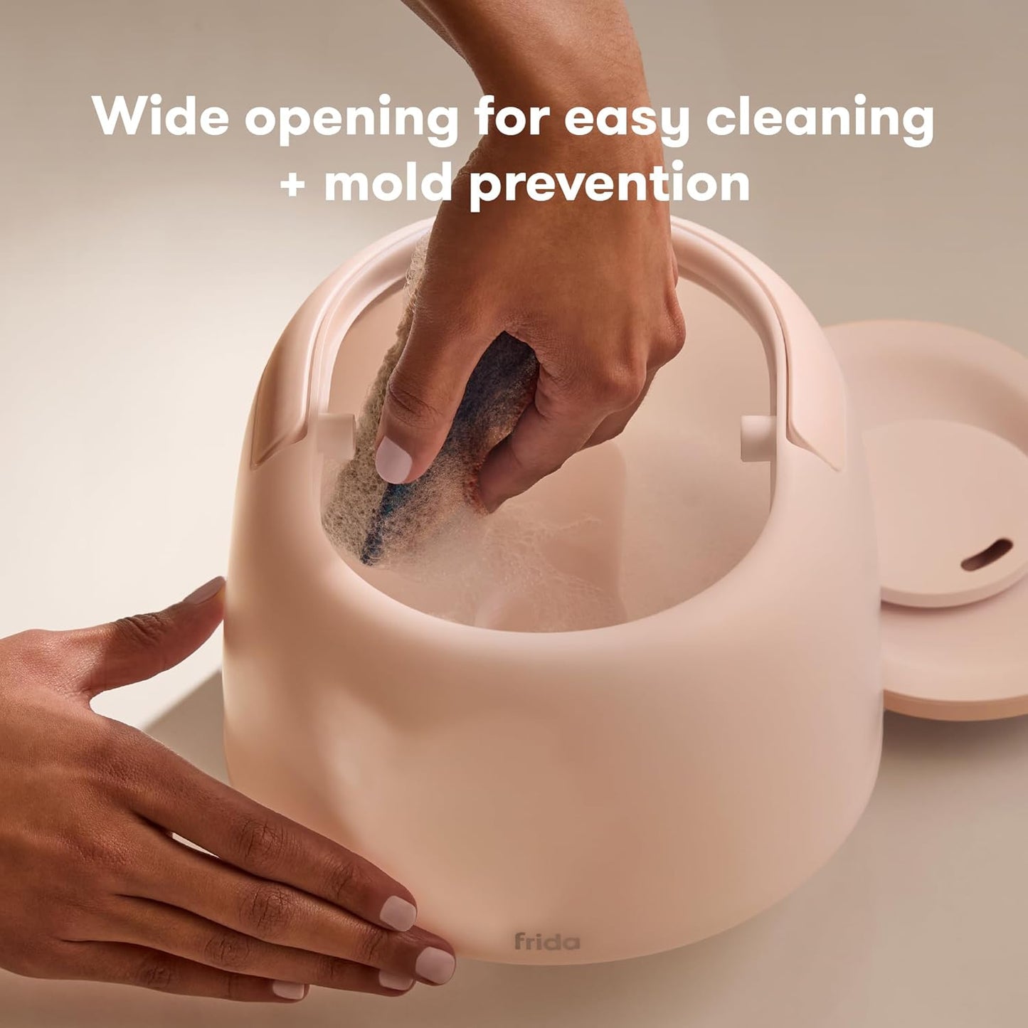 Frida Baby 3-in-1 Cool Mist Humidifier for Large Rooms, Top Fill Humidifier for Bedroom, Allergy Relief, 60 Hour Runtime + Nightlight, Auto Shut-Off, Quiet, Carry Handle, Essential Oil Diffuser