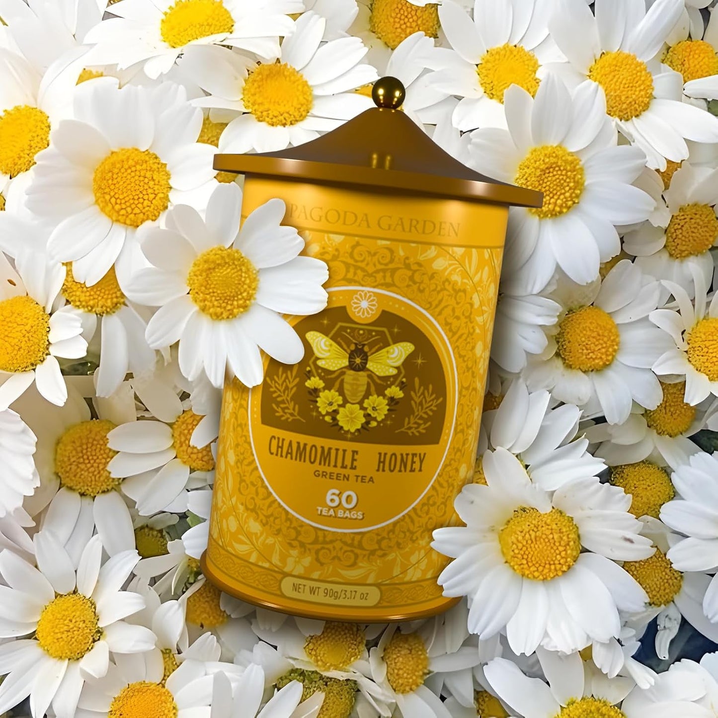 Life Plus Style Gourmet Pagoda Garden Chamomile Lavender Herbal Tea Caffeine Free Hot or Iced Floral Blend Natural Delicious Sleep Tea 60 Tea Bags