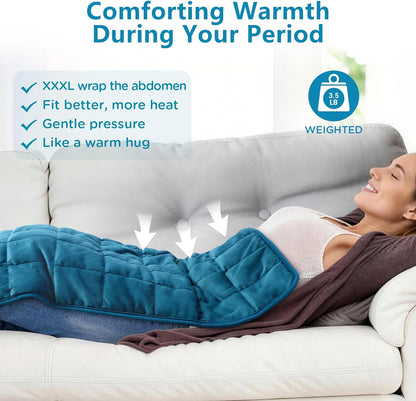 Comfytemp Weighted Heating Pad for Back & Period, FSA Eligible Electric Heat Pad, Birthday Gift for Women Men Mom Dad & Father Day Gifts, 2.2 lb HSA Neck Shoulder Heated Pad, 2H Auto-Off, 12x24, Blue