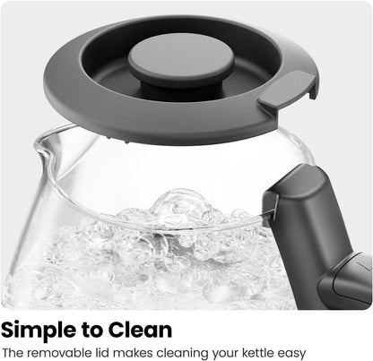 Chefman Electric Kettle with Tea Infuser, Compact 1L (4 Cups), 1500W, Removable Lid for Easy Cleaning, Boil-Dry Protection, Stainless Steel Filter, BPA Free, Auto Shut Off, Small Electric Tea Kettle