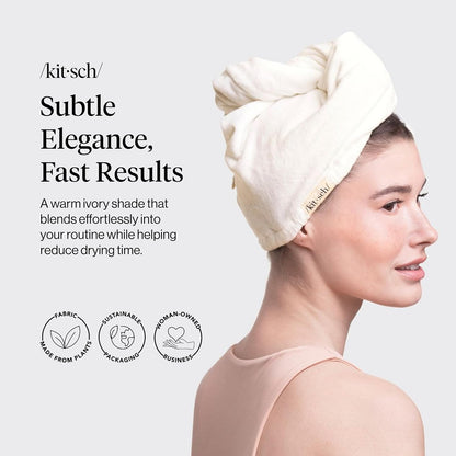 Kitsch Microfiber Hair Towel Wrap for Women – Ultra Absorbent Microfiber Bath Towels for Wet, Curly, Long or Short Hair – Anti-Frizz Hair Wrap, Great Hair Products Gift for Women – Pink