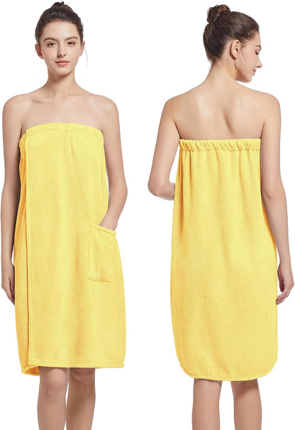 Women'S Soft Wrap Towel Full Length，Bath Robe After Shower Female Plush Long，Spa Bathrobes Lightweight With Pockets