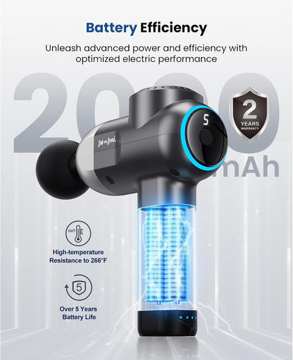 BOB AND BRAD C2 Pro Massage Gun with Heat and Cold Therapy, FSA Eligible & HSA Approved, PT-Developed Deep Tissue Back Massager for Athletes, Men & Women — Birthday & Holiday Gifts