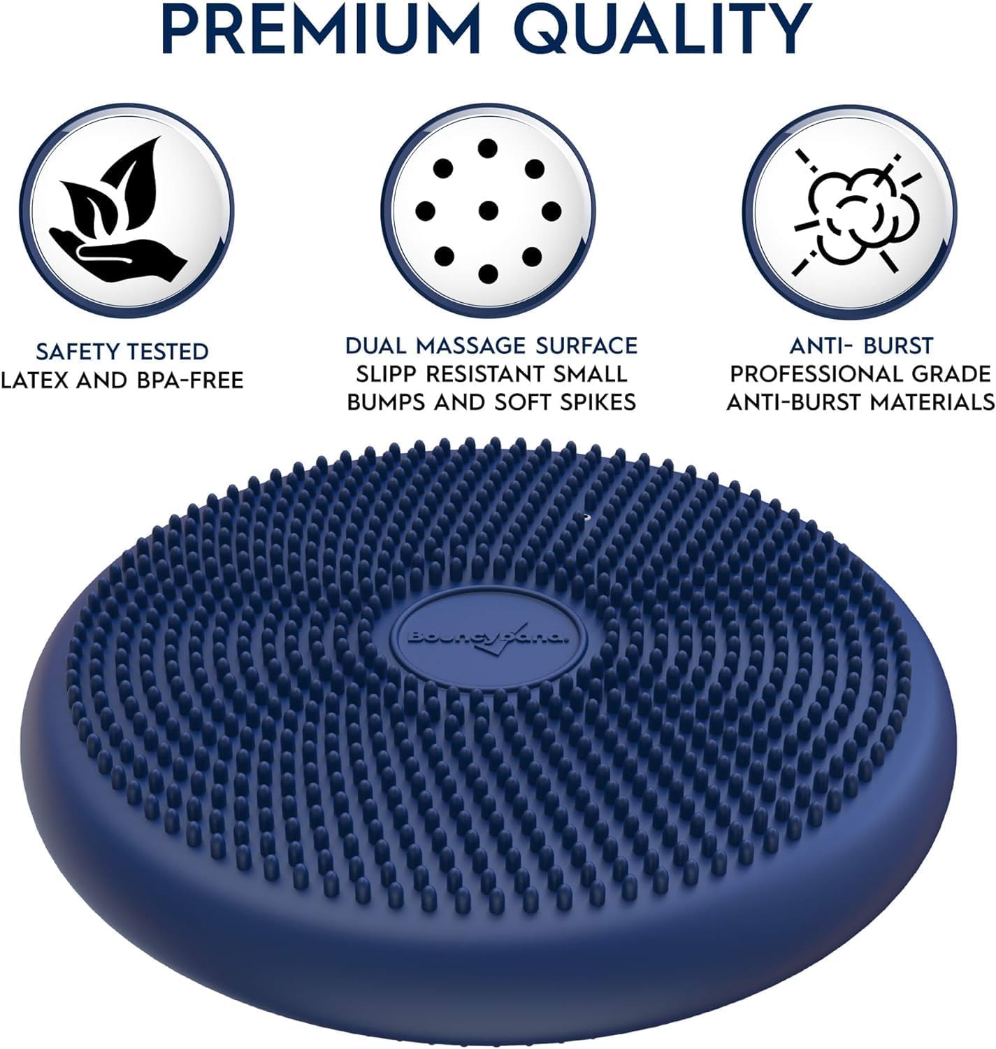 Bouncyband – Wiggle Seat – Purple, 13” D – Large Sensory Cushion for Kids Ages 6-18+ – Promotes Active Learning, Improves Student Productivity, Includes Easy-Inflation Pump