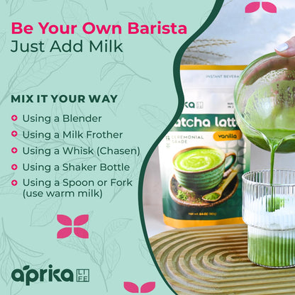 AprikaLife Sweet Matcha Latte Mix - 1st Harvest Ceremonial Grade - 6.4 oz