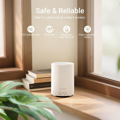 ASAKUKI Essential Oil Diffuser for Home 300 ml Quiet | Automatic Shut-Off, Aromatherapy Diffuser, 7 LED Lights for Living Room, Kitchen, Bedroom, Hotel - Light Brown