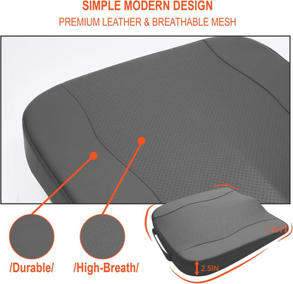 Lofty Aim Car Seat Cushion, Comfort Memory Foam Car Cushions for Driving - Sciatica & Lower Back Pain Relief, Driver Seat Pillow for Auto, Office Chair, Wheelchair - Black