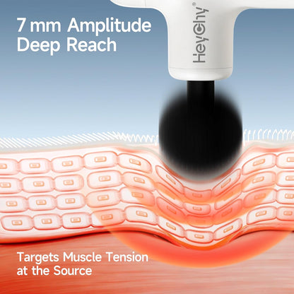 HEYCHY Super Mini Massage Gun Deep Tissue, Handheld Muscle Massager with 4 Heads, Percussion Travel Size Massager Gun FSA Eligible for Men Women Back Relief, Quiet for Home, Gym, Office, HSA, Black