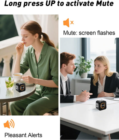 Pomodoro Timer Cube for Productivity — 5/25/10/50 Minutes Preset, Digital Gravity Sensor Desk Visual Timer for ADHD, Silent Mode, Ideal for Office, Study, Kitchen & Kids (White)