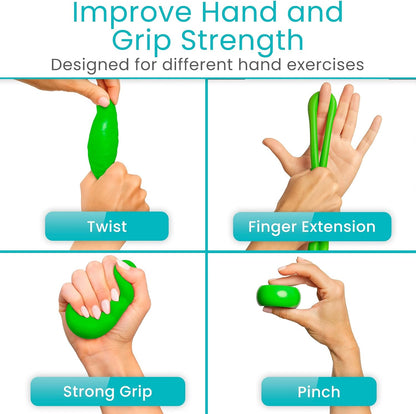 Vive Therapy Putty for Adults, for Hand (2 Pack) - Occupational Sensory Stress Relief Tools - for Physical Exercise, Finger Pain, Grip Strength, Rehab, Arthritis, Forearms, Fidgeting, Motor Skills