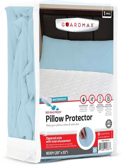 Guardmax Jersey Knitted Pillow Protector with Zipper Standard Size - 4 Pack -100% Waterproof, Bed Bug Proof, Dust Mite Proof, & Hypoallergenic Pillow Covers - Premium Zippered Pillow Cases. (20 X 26)