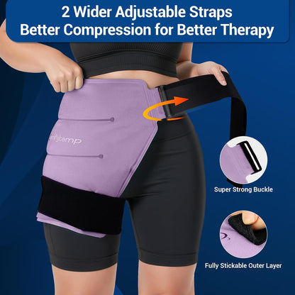 Comfytemp Hip Ice Pack Wrap for Sciatica Pain Relief, Hip Replacement Kit After Surgery, Reusable Gel Ice Pack for Injuries, Hot Cold Compress Recovery Items Physical Therapy for Men Women (L/XL/2XL)
