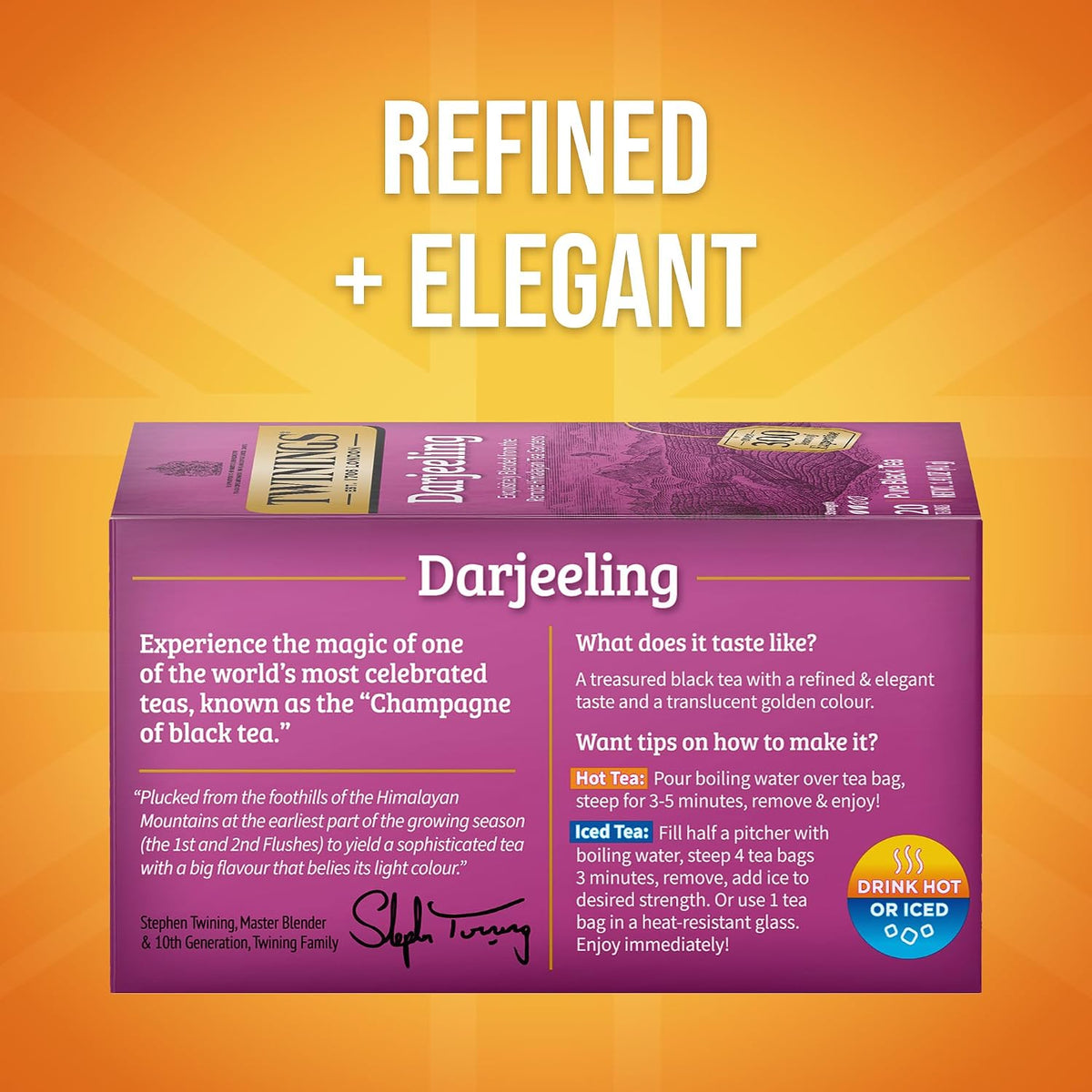 Twinings Darjeeling Himalayan Black Tea Bags, 20 CT Box (6 Pack)