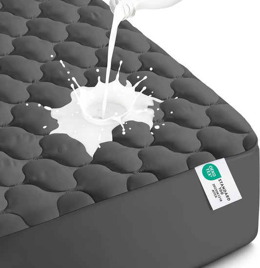 Utopia Bedding Waterproof Mattress Protector, Queen Mattress Pad, Noiseless Quilted Fitted Cover with Deep Pocket Stretches up to 16 Inches (White)