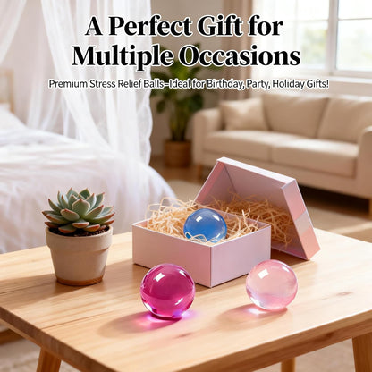 Coconut Oil Squishy, 2 Pack Crystal-Clear Transparency Stress Relief Balls