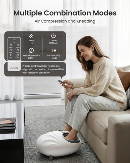 RENPHO 2026 Latest Shiatsu Foot Massager with Pressure Monitor Tech, Full-Foot Massage Machine with Kneading & Compression for Plantar Fasciitis, FSA Eligible HSA Store, Birthday Gifts for Women Wife