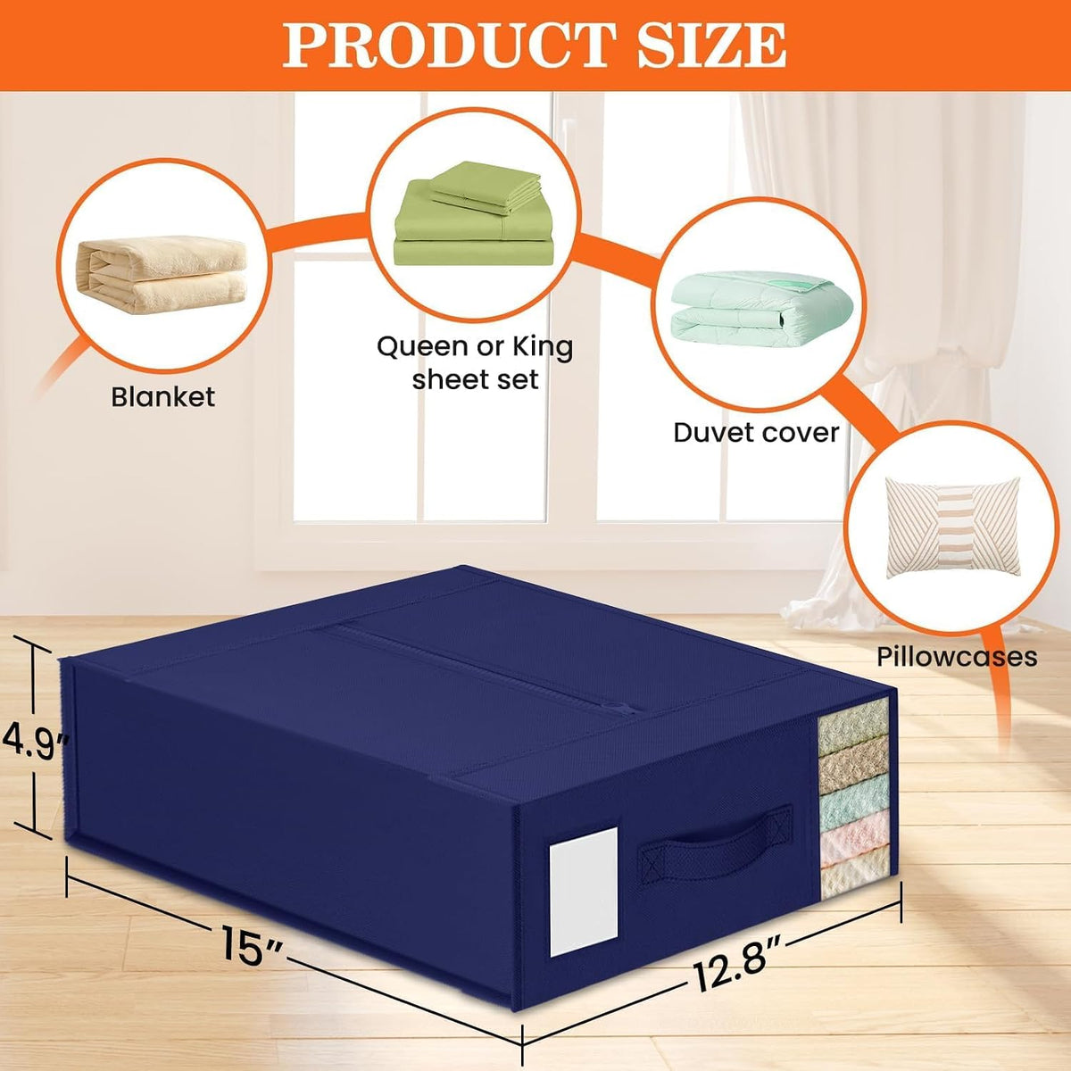 WOWBOX Bed Sheet Organizers and Storage,Closet Organizer Under Bed Storage