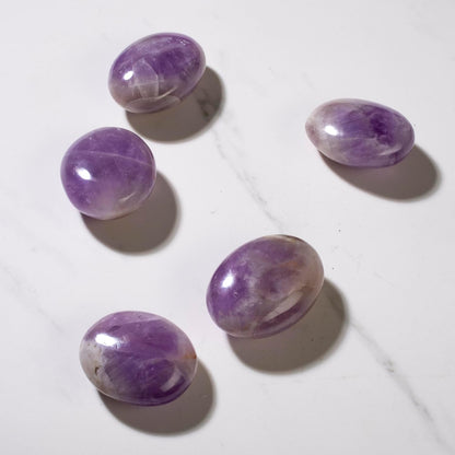 KALIFANO Palm Stone with Healing & Calming Effects - AAA+ Grade High Energy Worry Stone with Information Card - Reiki Crystal Used for Courage (Family Owned and Operated)