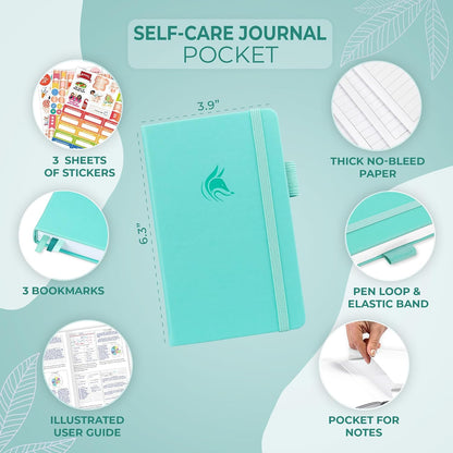 Clever Fox Self-Care Journal – Daily Reflection Notebook – Mental Health & Personal Development Planner, Meditation & Mood Log, A5 (Aquamarine)
