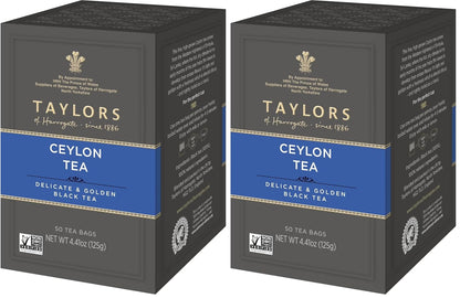 Taylors of Harrogate Pure Ceylon, 50 Teabags (Pack of 2)