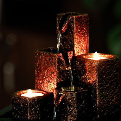 Tabletop Waterfall Fountain Indoor Themed Coral Seashell Tabletop Water Fountain Meditation (Ocean)