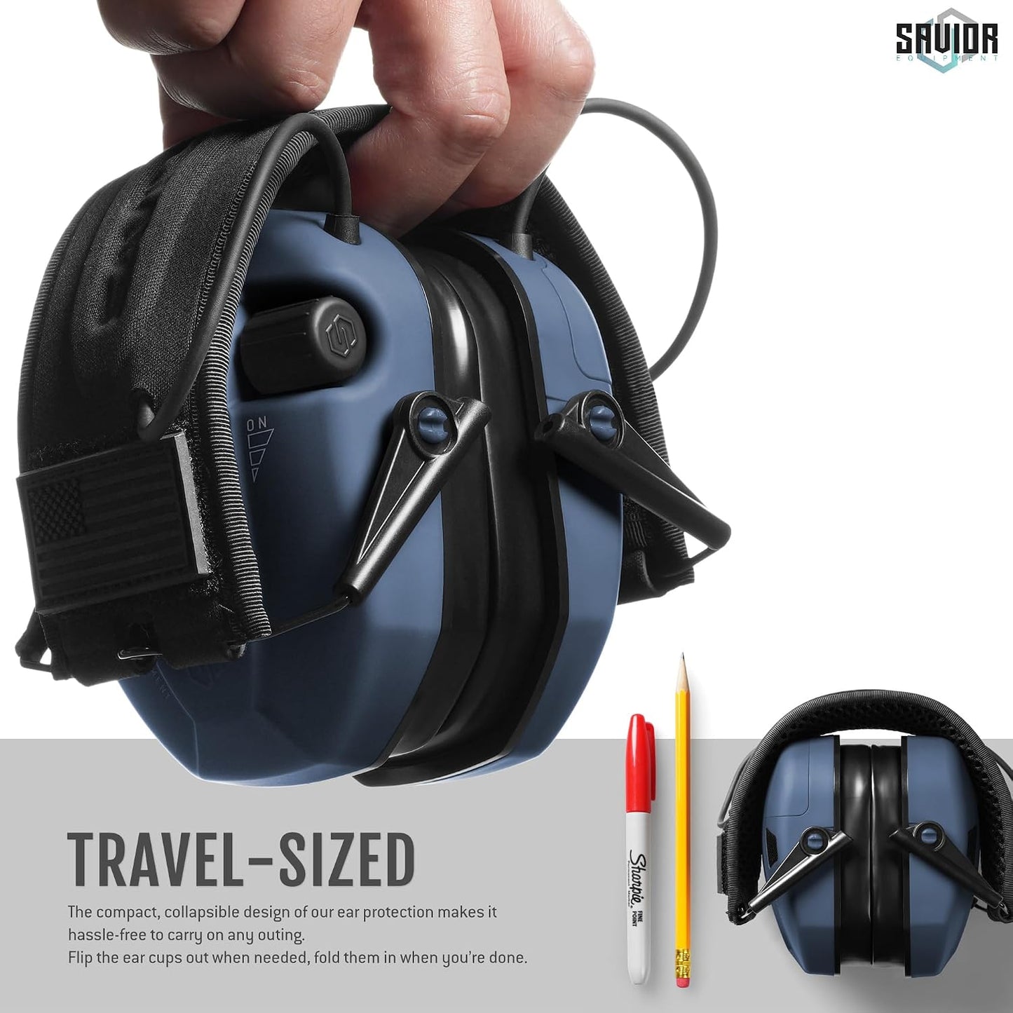 Savior Equipment Apollo Electronic Earmuffs For Shooting w/Gel Ear Pads, 24dB NRR, Noise Cancelling Ear Protection Headset