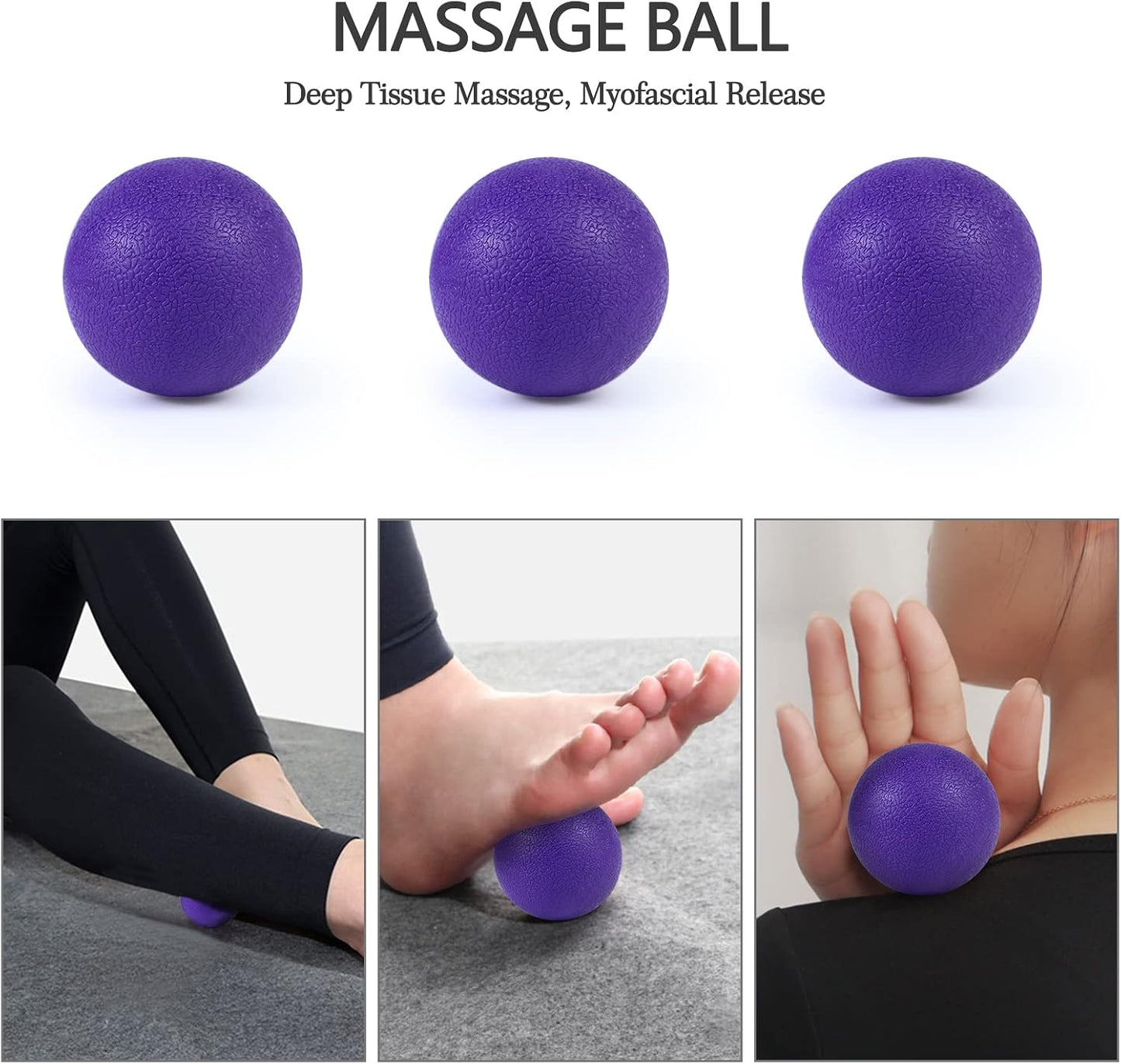 JOYENERGY 5 in 1 Foam Roller Set, Trigger Point Foam Roller Patented, Massage Roller Stick, Massage Ball, Stretching Strap for Deep Tissue Massager for Muscle Pilates Yoga Whole Body