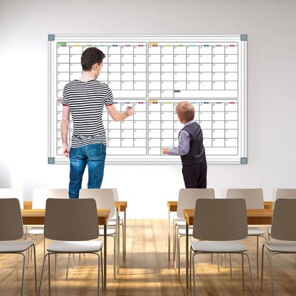 Magnetic Dry Erase Board Calendar for Wall 36" x 24", Monthly Calendar Whiteboard for Wall, Planning Board Bulletin Board Portable Board for Office, School, Home, Kitchen, Planning, Memo