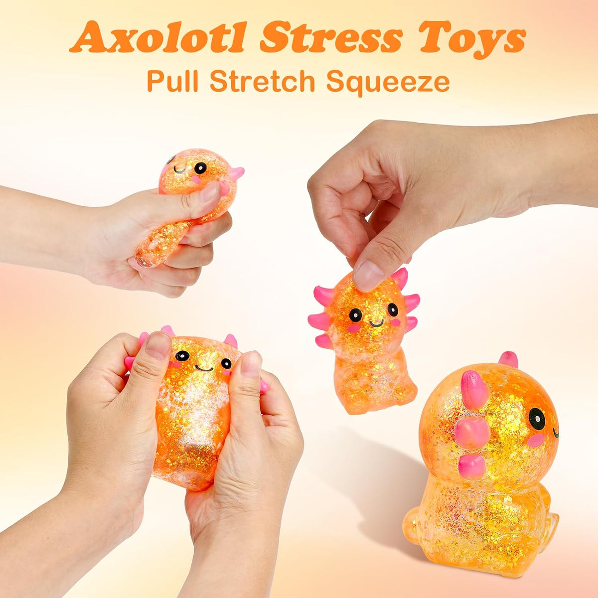 Axolotl Stress Balls for Adults, Squishy Axolotl Figurines Sensory Ball