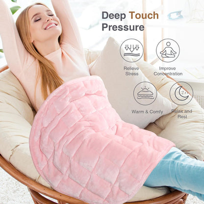 Alomidds Weighted Lap Blanket 7lbs, Cozy Breathable Flannel Weighted Lap Pad for Adults, Small Weighted Blanket for Travel, Couch, Green, 29" x 24"