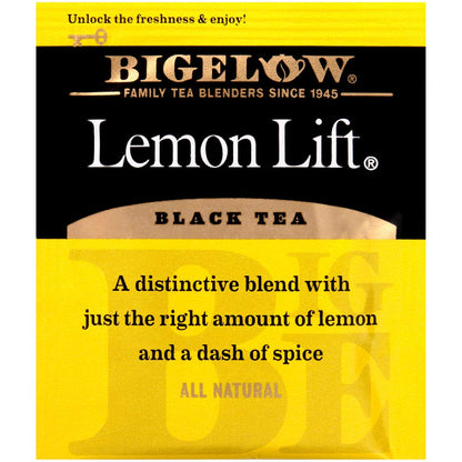 Bigelow Lemon Lift Black Tea Bags 28-Count Boxes (Pack of 6) Lemon Flavored Black Tea Naturally & Artificially Flavored