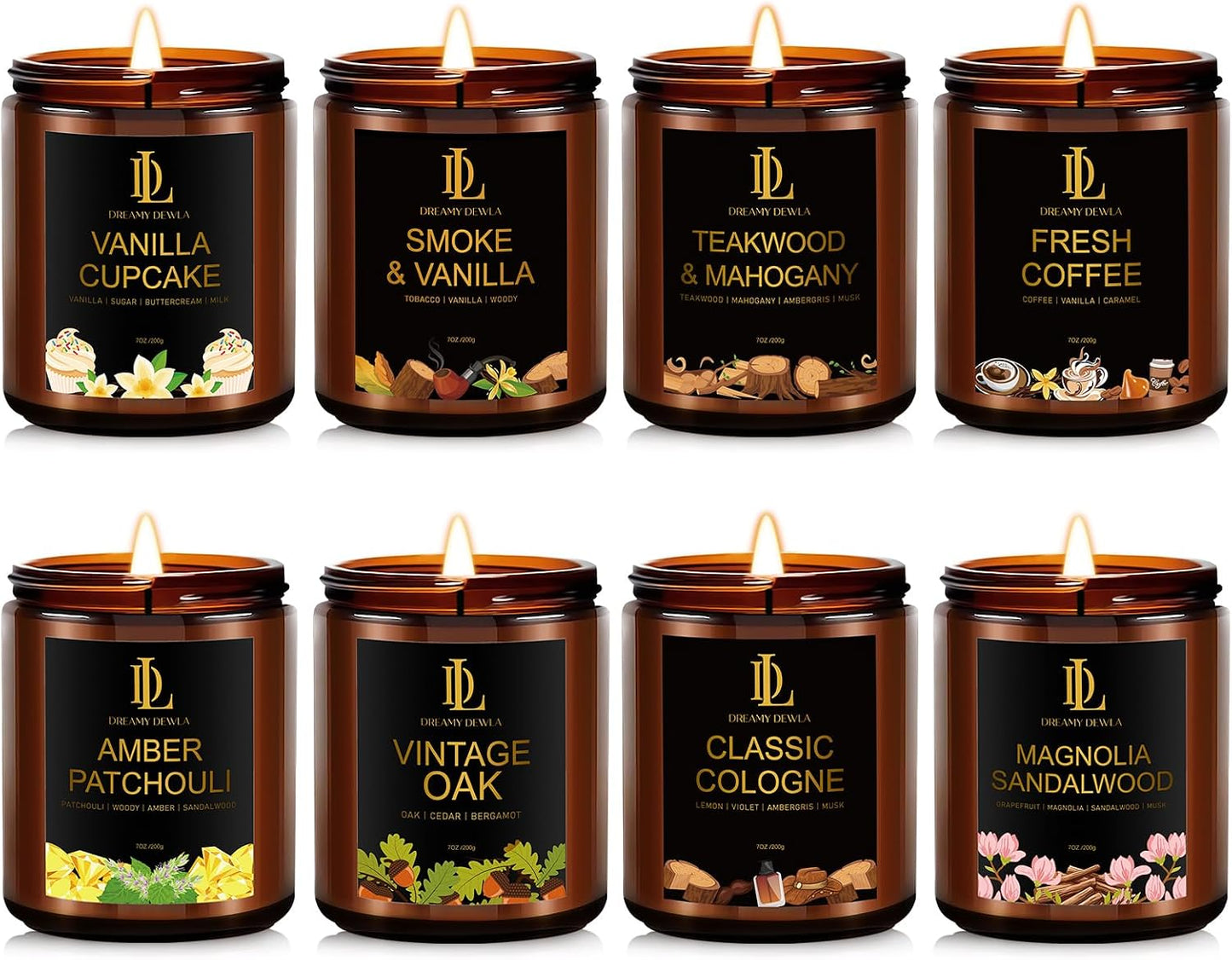 Scented Candles Set, 4 Pack Soy Candles for Home Scented, Candle Gifts for Women Men, 28oz 200 Hours Burn, Scents of Pineapple Cocktail/Coconut Vanilla/Pink Sands/Bahamian Breeze