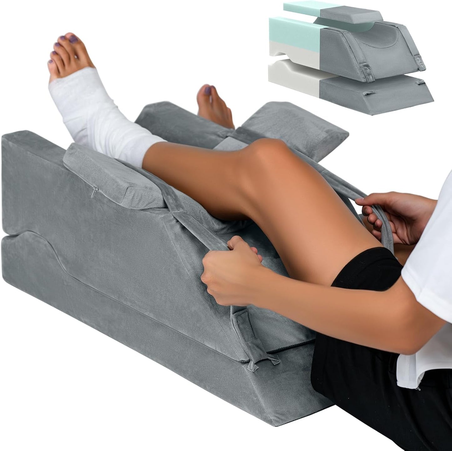 LightEase Memory Foam Leg Support and Elevation Pillow for After Surgery