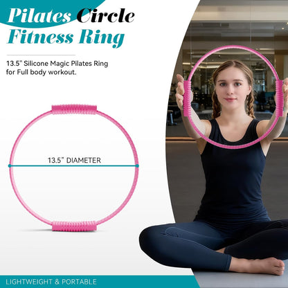 SUBCULTUREPICK Pilates Ring, Silicone Magic Pilates Rings, Lightweight & Durable Flexible Fitness Circle Exercise Equipment for Toning Arms, Thighs,Legs, Core,Yoga & Physical Therapy