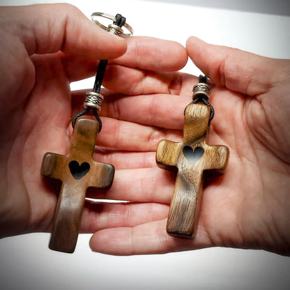 Cross My Heart/Encouragement Gift Wood Comfort Pocket Prayer Cross for Clutching, Clinging and Praying Christian Religious Gift