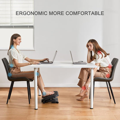 HUANUO Adjustable Desk Footrest, Foot Rest for Under Desk at Work with Massage, Adjustable Foot Stool with 3 Height Position & 30 Degree Tilt Angle Adjustment for Home, Office, White