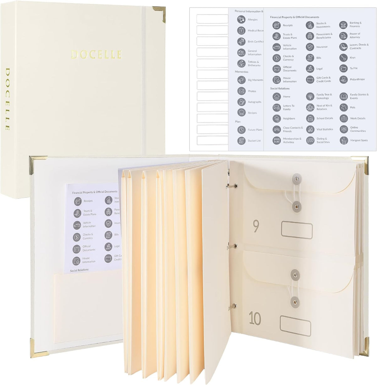 Important Document Organizer – Emergency File Folder Protect Your Family’s Legacy with 3-Ring and Label Pockets, Perfect for Home Office Filing and Gift Giving on Special Occasions