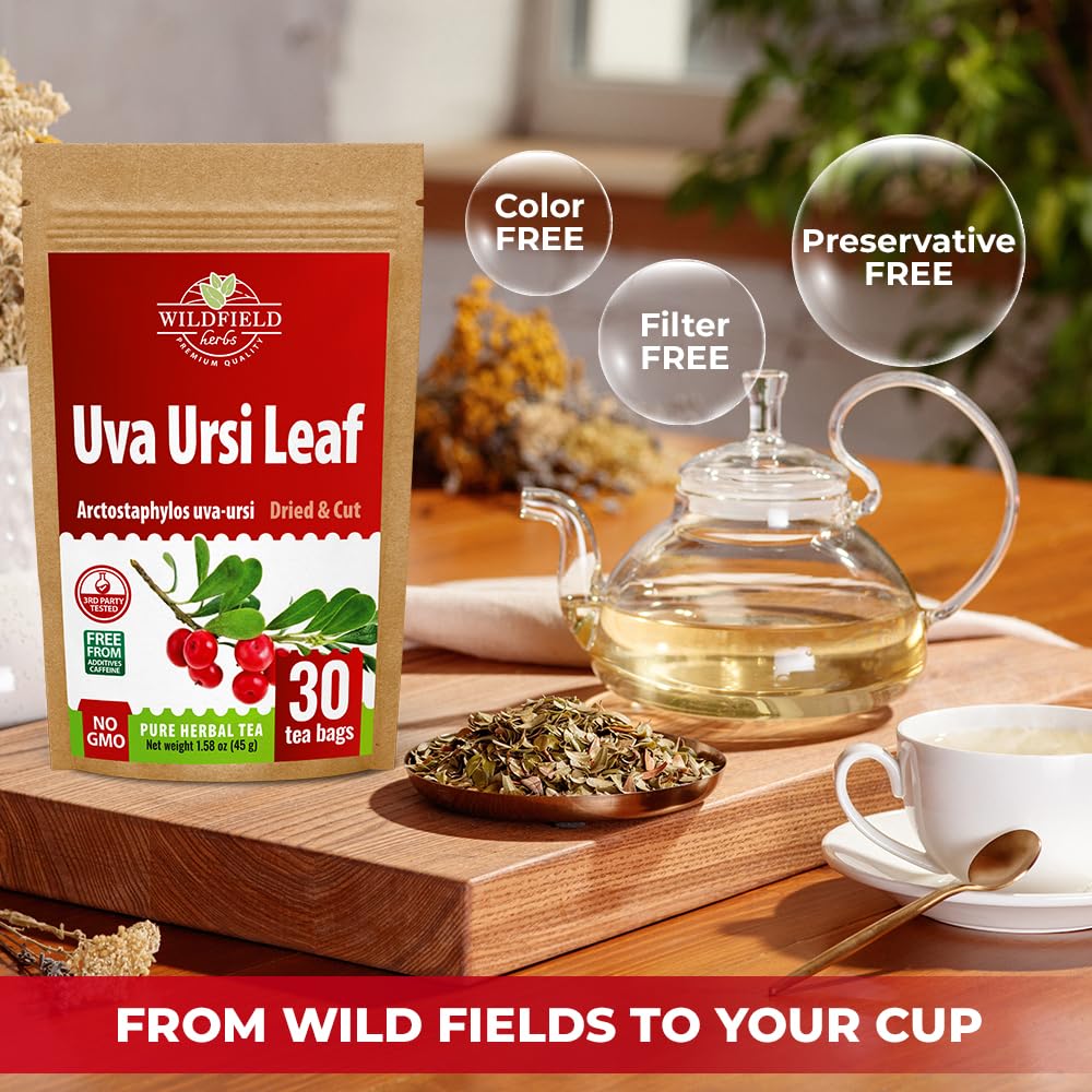 30 Bags Uva Ursi Leaf Tea Herb (Arctostaphylos Uva-Ursi) - 30 Count 1.5g Tea Bags Uva-Ursi